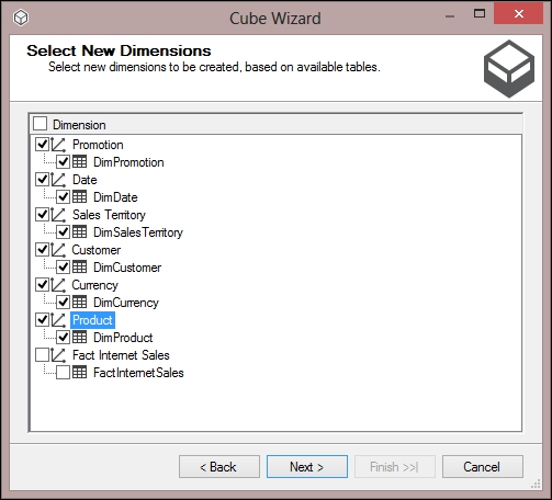 Time for action – creating the first cube