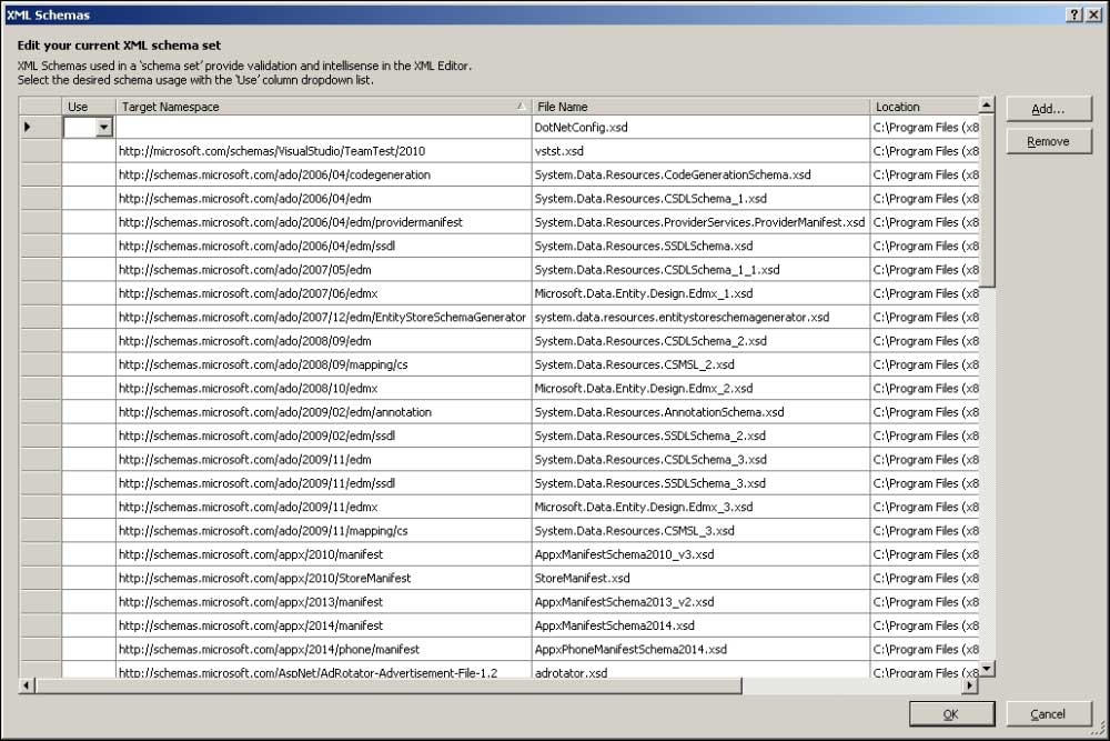 Getting IntelliSense to work with the XML mapping files