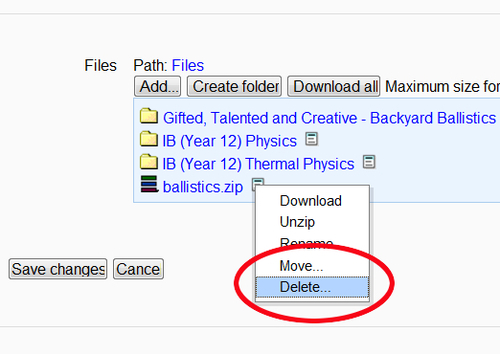 Time for action – removing files