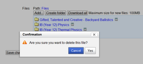 Time for action – removing files