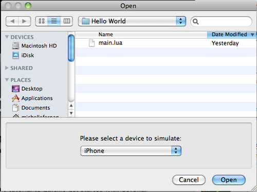 Time for action – creating a Hello World application in two lines of code