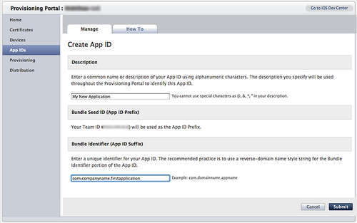 Time for action – creating an App ID
