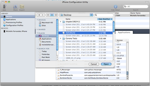 Time for action – loading an app on your iOS device