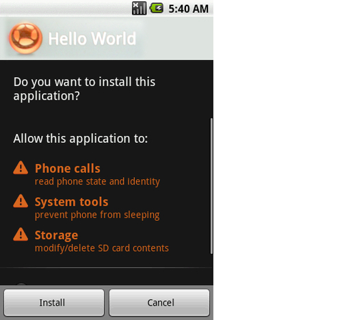 Time for action – loading an app on your Android device