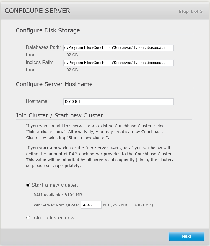 Running Couchbase for the first time