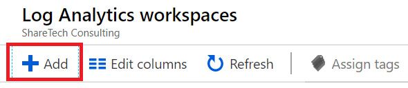 Figure 2.2 – Creating a new Log Analytics workspace
