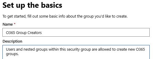 Figure 2.28 – Group name and description fields when creating a new group