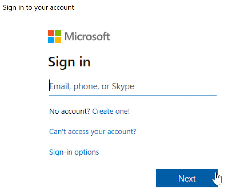 Figure 2.30 – Sign-in dialog presented as part of executing the PowerShell script