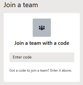 Figure 2.33 – Teams screen that appears for users who cannot create new teams (therefore, groups)