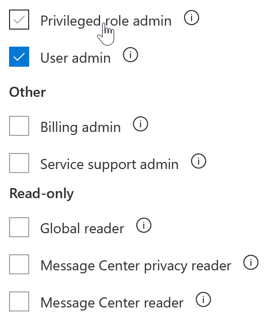 Figure 2.44 – Role options shown by category instead
