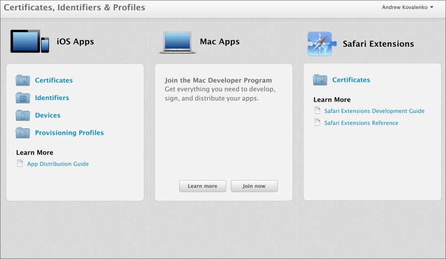 Running the application on an iOS device
