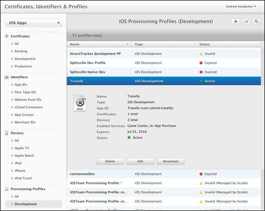 Generating a provisioning profile