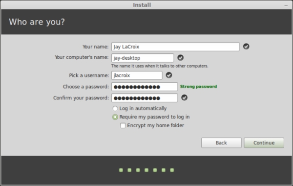 The installation process